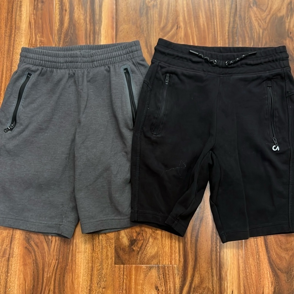 TWO boys sweat shorts - Zipper Pockets - Large